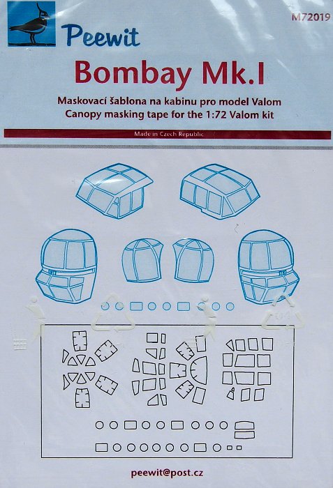 1/72 Canopy mask Bombay Mk.I (VALOM)