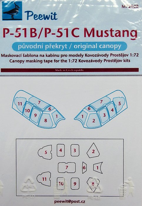 1/72 Canopy mask P-51B/C/Mustang Mk.III (KP)