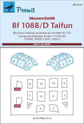 1/72 Canopy mask Bf 108B/D Taifun (FLY)