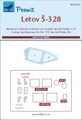 1/72 Canopy mask Letov Š-328 (SP.HOBBY)