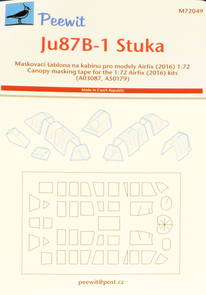 1/72 Canopy mask Ju 87B-1 Stuka (AIRFIX)