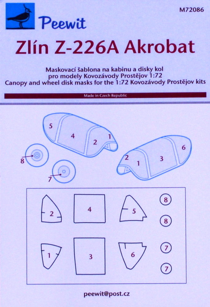 1/72 Canopy mask Zlin Z-226A Akrobat (KPM)