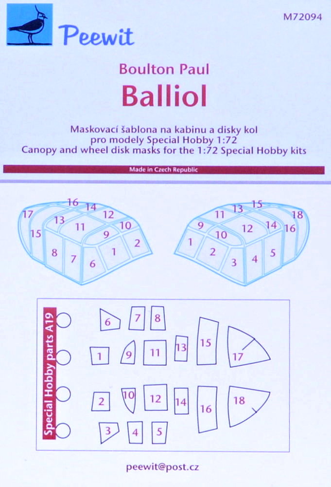 1/72 Canopy mask B.P. Balliol (SP.HOBBY)