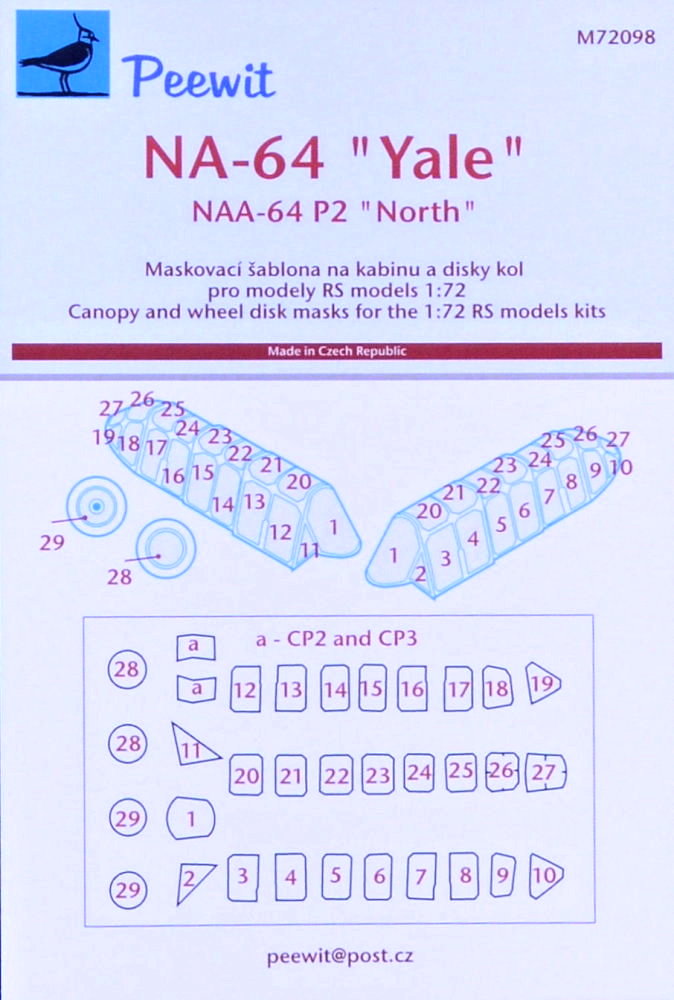 1/72 Canopy mask NA-64/NAA-64 P2 (RS)