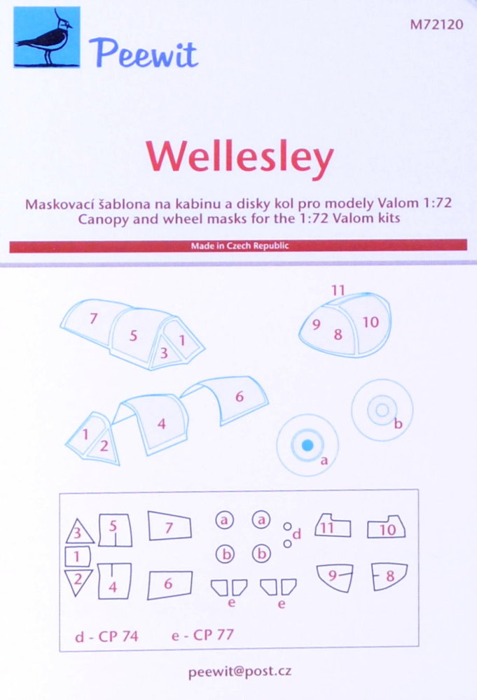 1/72 Canopy mask Wellesley (VALOM)