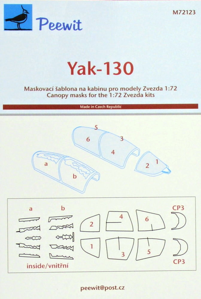 1/72 Canopy mask Yak-130 (ZVEZDA)