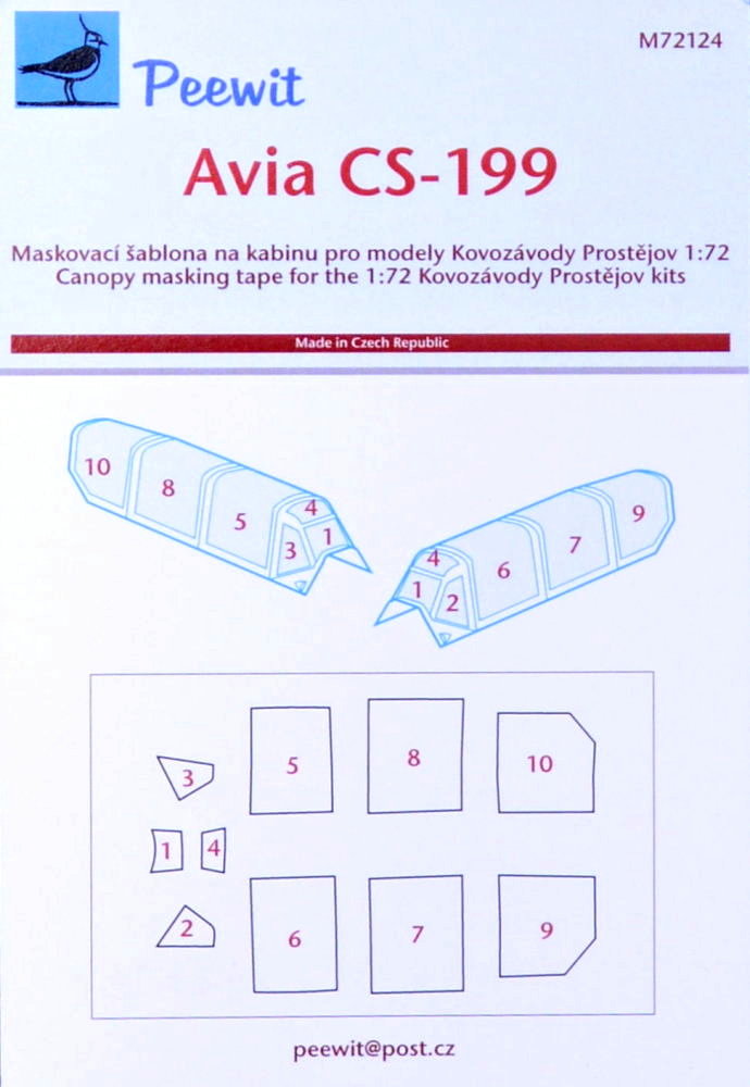 1/72 Canopy mask Avia CS-199 (KP)