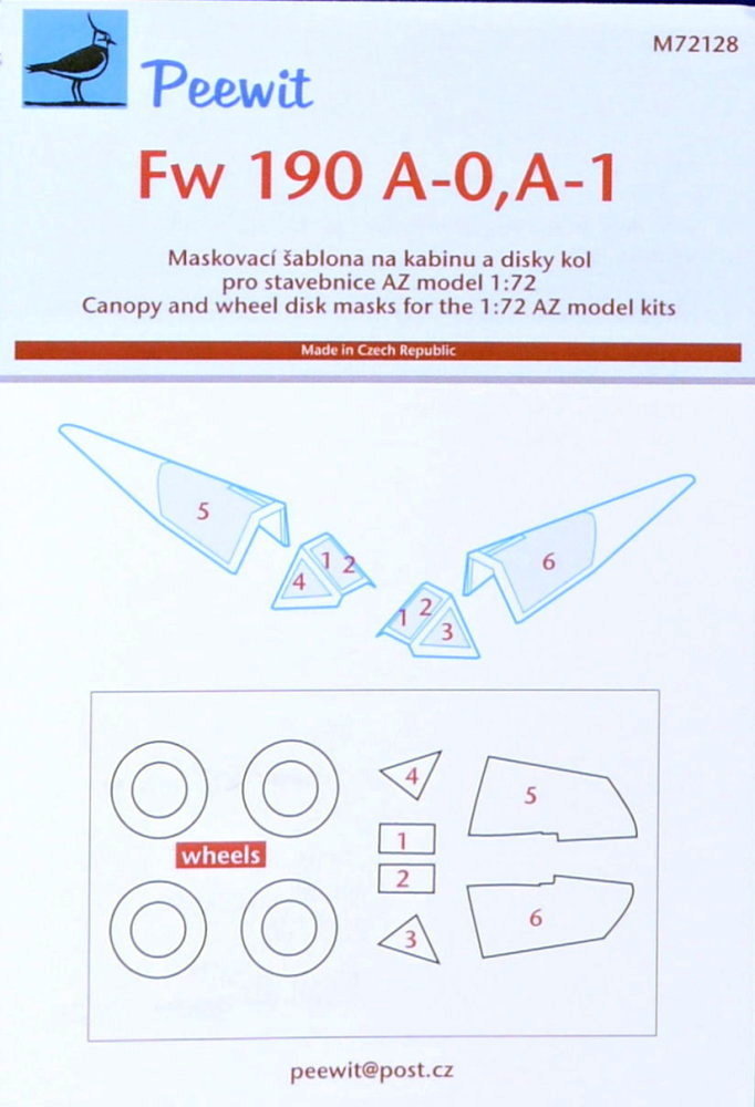 1/72 Canopy mask Fw 190 A-0, A-1 (AZMO)