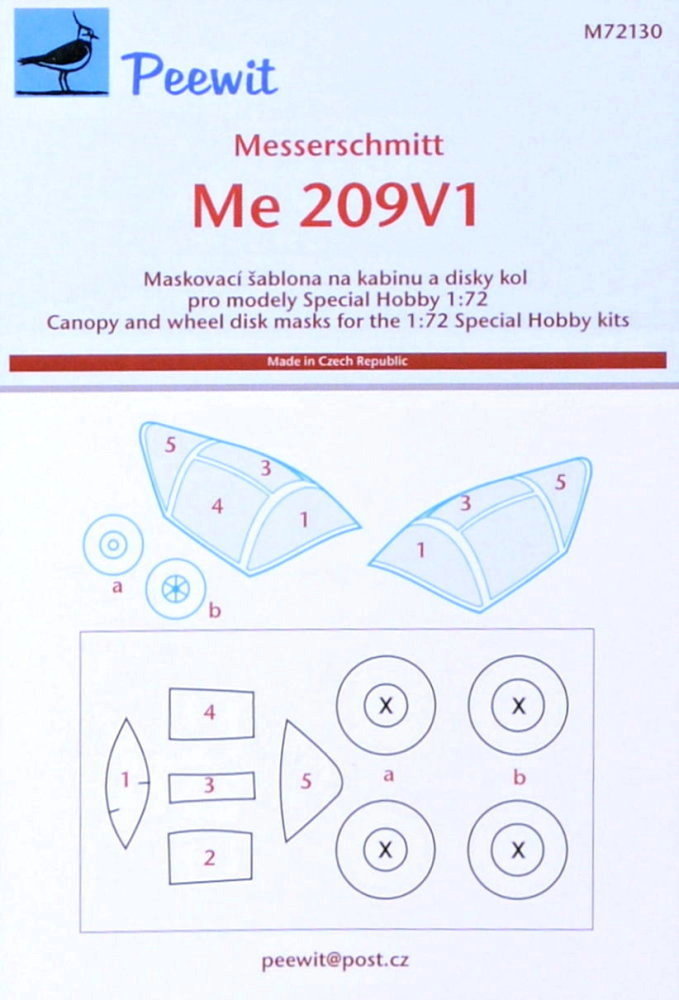 1/72 Canopy mask Me 209V1 (SP.HOBBY)