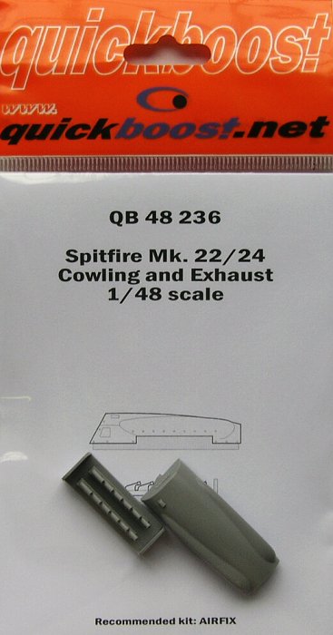 1/48 Spitfire Mk. 22/24 cowling and exhaust (AIRF)