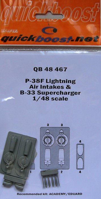 1/48 P-38F Lightning air intakes&B-33 supercharger