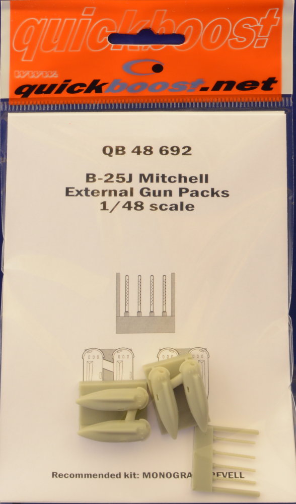 1/48 B-25J Mitchell external gun packs (MONO/REV)