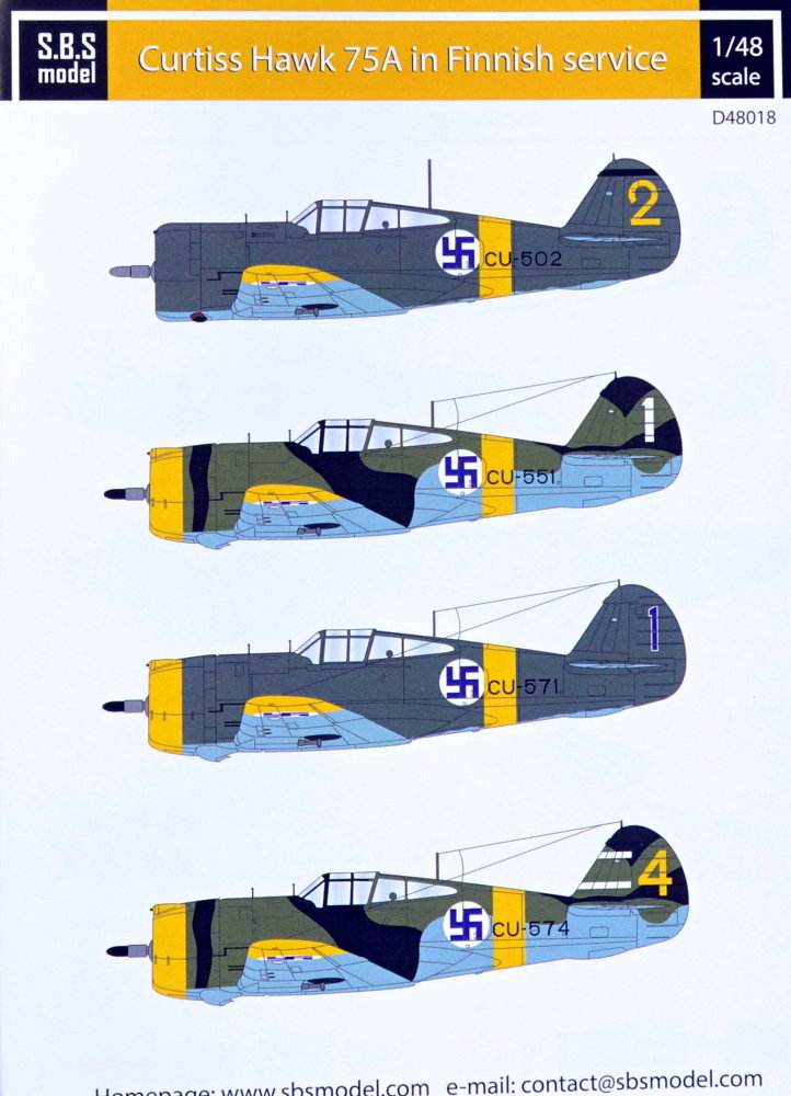 1/48 Decal Curtiss Hawk 75A in Finnish service