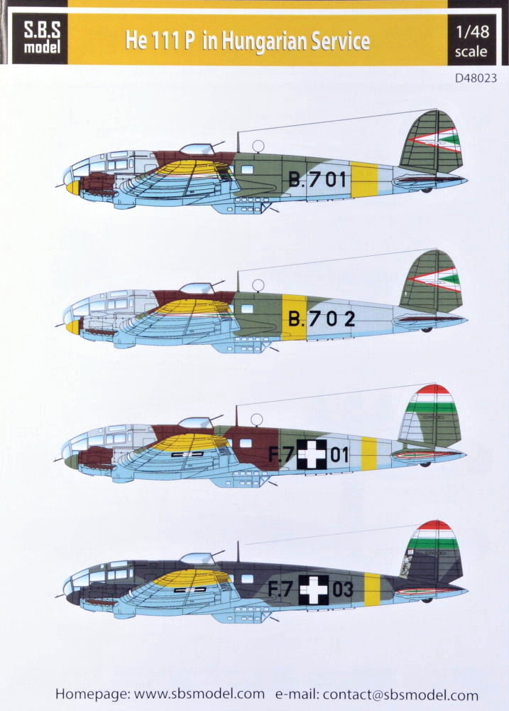 1/48 Decal Heinkel He 111 P in Hungarian Service