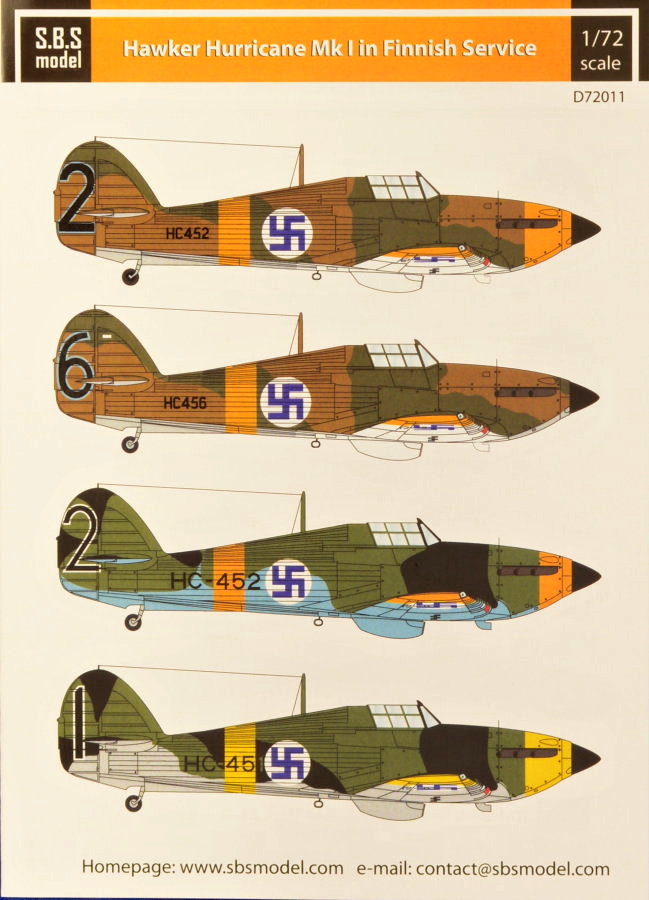 1/72 Decal H.Hurricane Mk.I in Finnish service