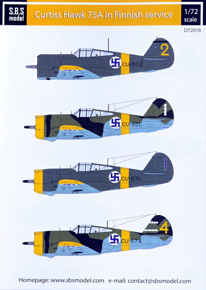 1/72 Decal Curtiss Hawk 75A in Finnish service