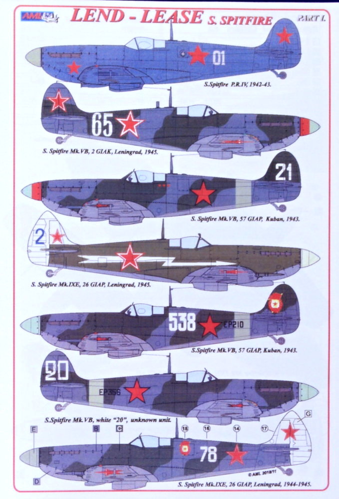 1/72 Decals S.Spitfire, Lend-Lease Pt.I (re-edit.)