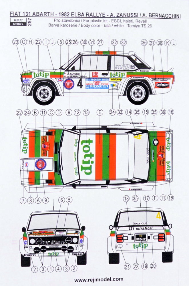 1/24 Fiat 131 Abarth 'TOTIP' 1982 Jolly Club