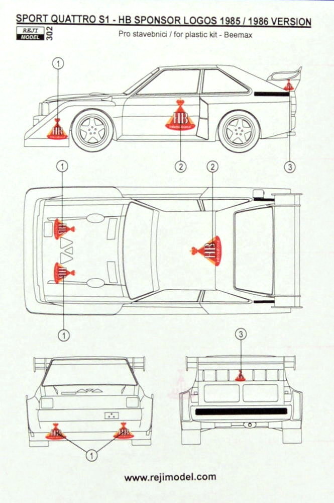 1/24 HB logo - Sport Quattro S1 1985/1986