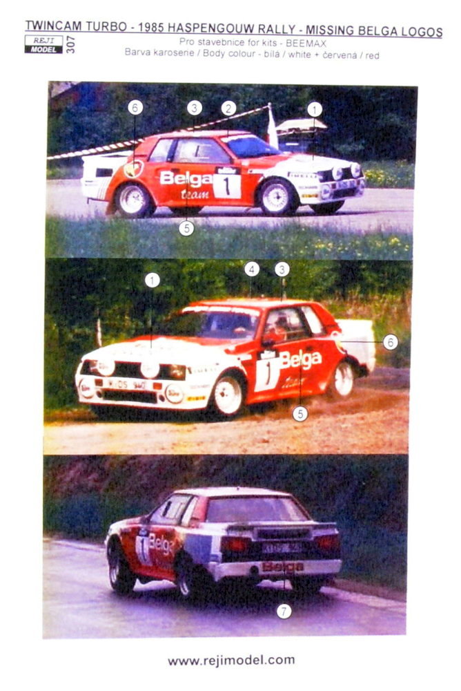 1/24 Belga logos 1985 - Celica TwinCam Turbo