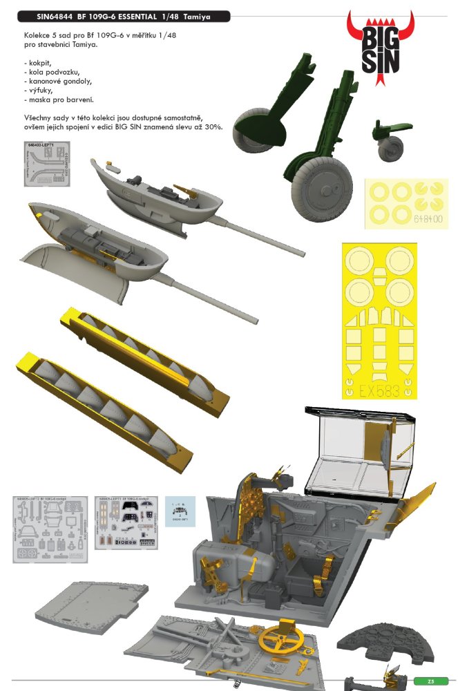 BIGSIN 1/48 Bf 109G-6 ESSENTIAL (TAM)