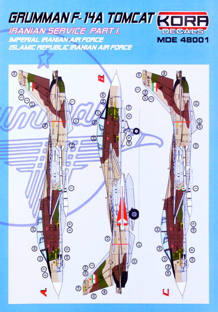 1/48 Decals F-14A Tomcat Iranian Service Part I.