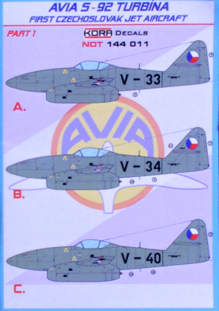 1/144 Decals Avia S-92 Turbina Part 1