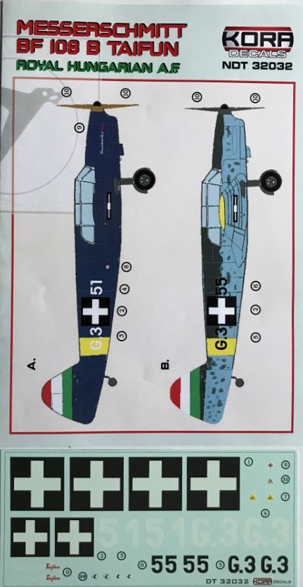 1/32 Decals Bf 108B Taifun Royal Hungarian AF