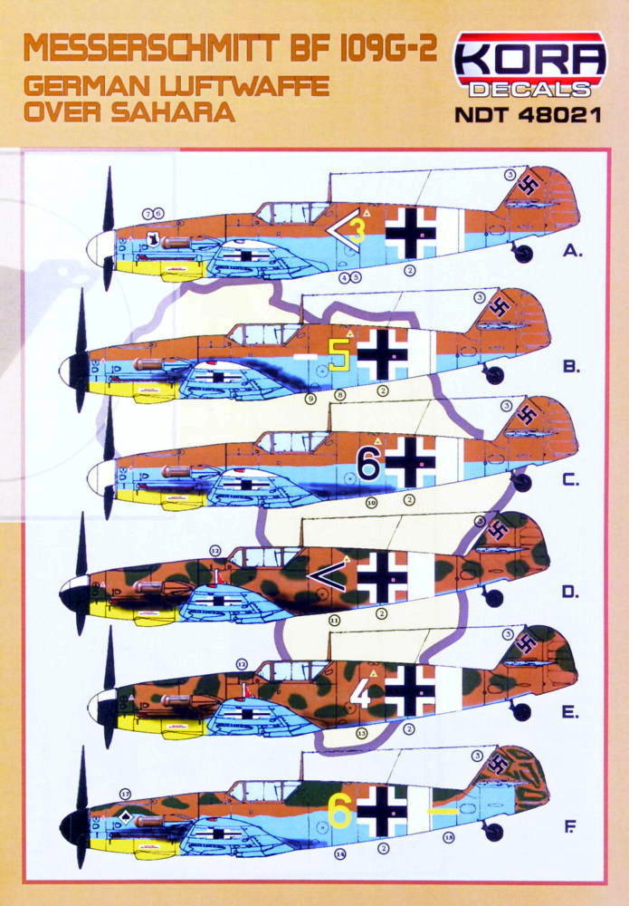 1/48 Decals Bf 109G-2 Luftwaffe over Sahara