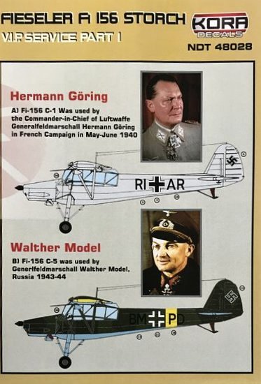 1/48 Decals Fiesler Fi-156 Storch VIP Service Pt.1