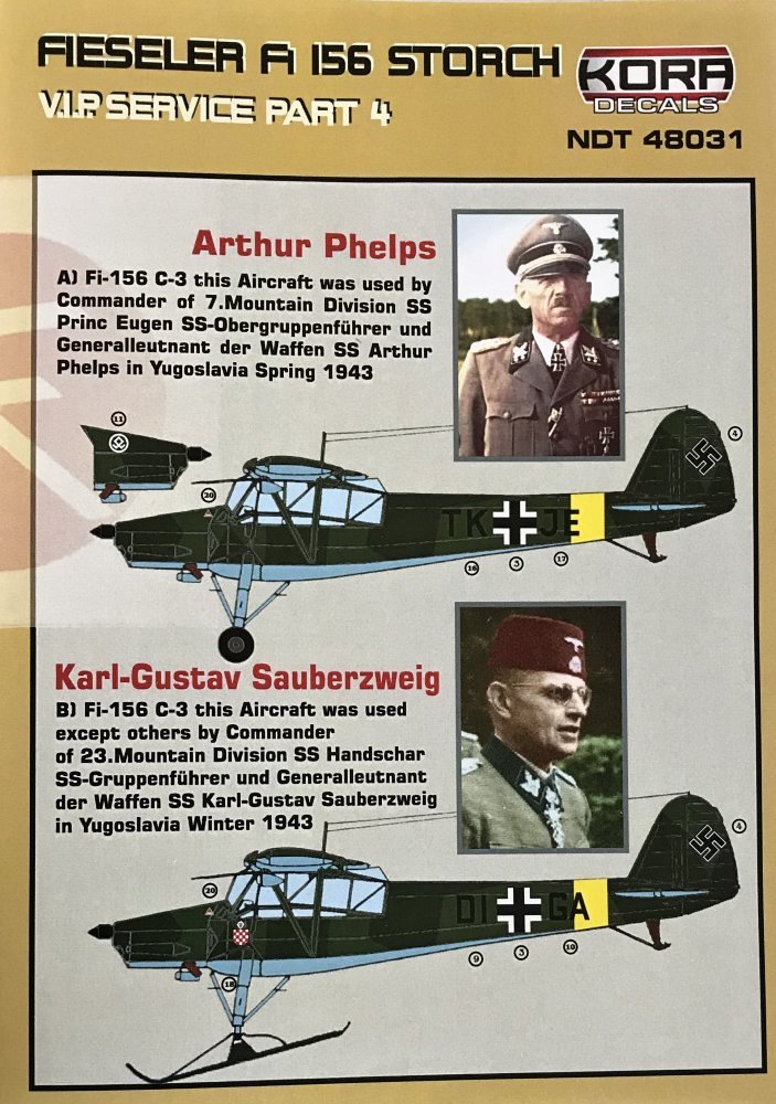 1/48 Decals Fiesler Fi-156 Storch VIP Service Pt.4