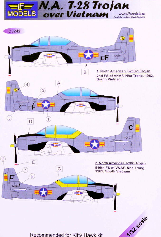 1/32 Decals N.A. T-28 Trojan over Vietnam