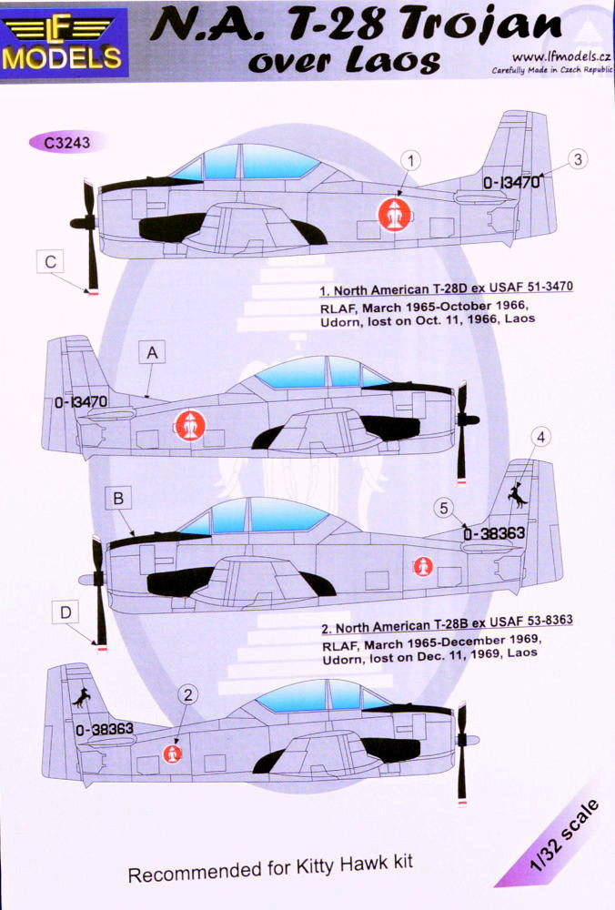 1/32 Decals N.A. T-28 Trojan over Laos