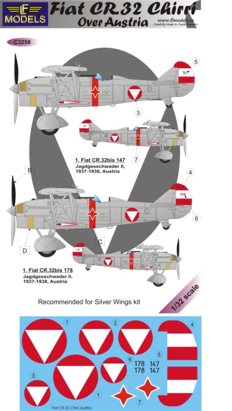 1/32 Decals Fiat CR.32 Chirri over Austria