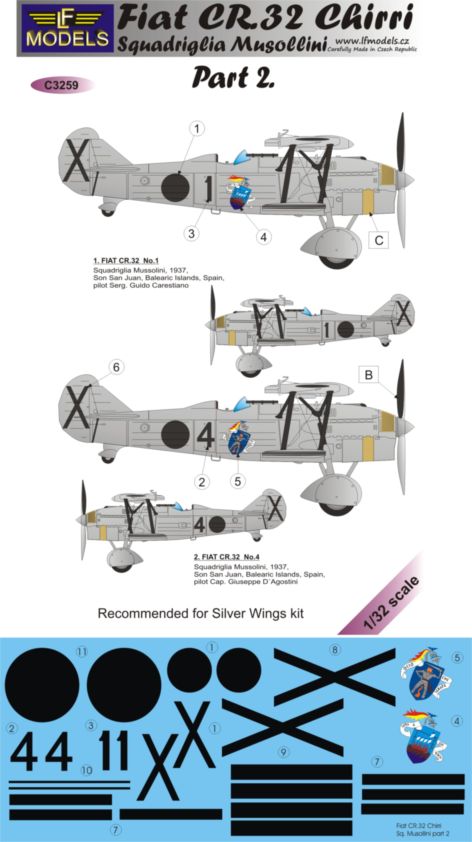 1/32 Decals Fiat CR.32 Chirri Squadr.Musollini II.