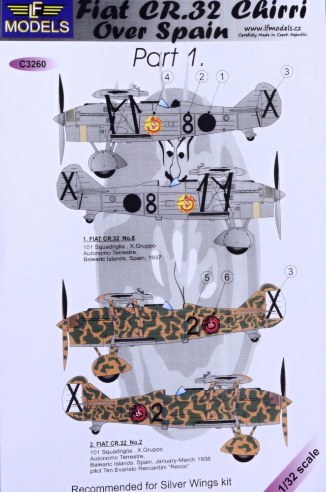 1/32 Decals Fiat CR.32 Chirri over Spain Pt.1