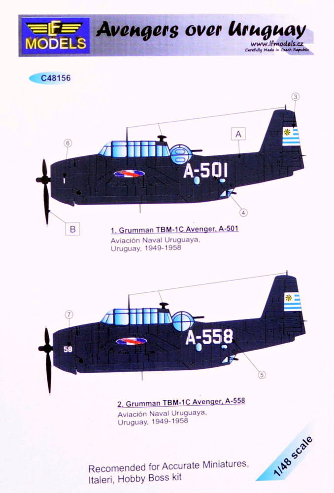 1/48 Decals Grumman TBF Avenger over Uruguay Pt.2