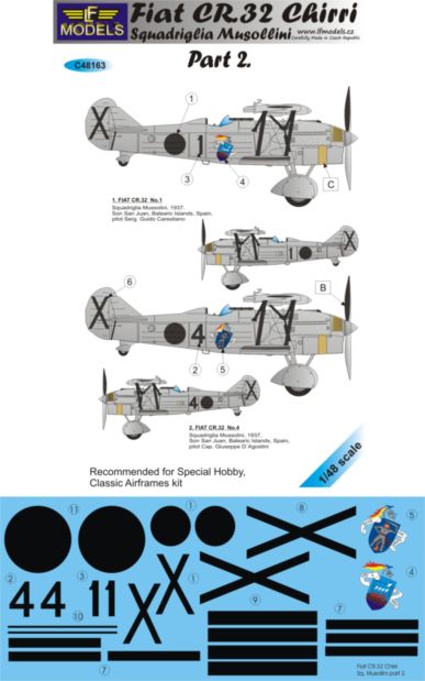 1/48 Decals Fiat CR.32 Chirri Squadr.Musollini II.