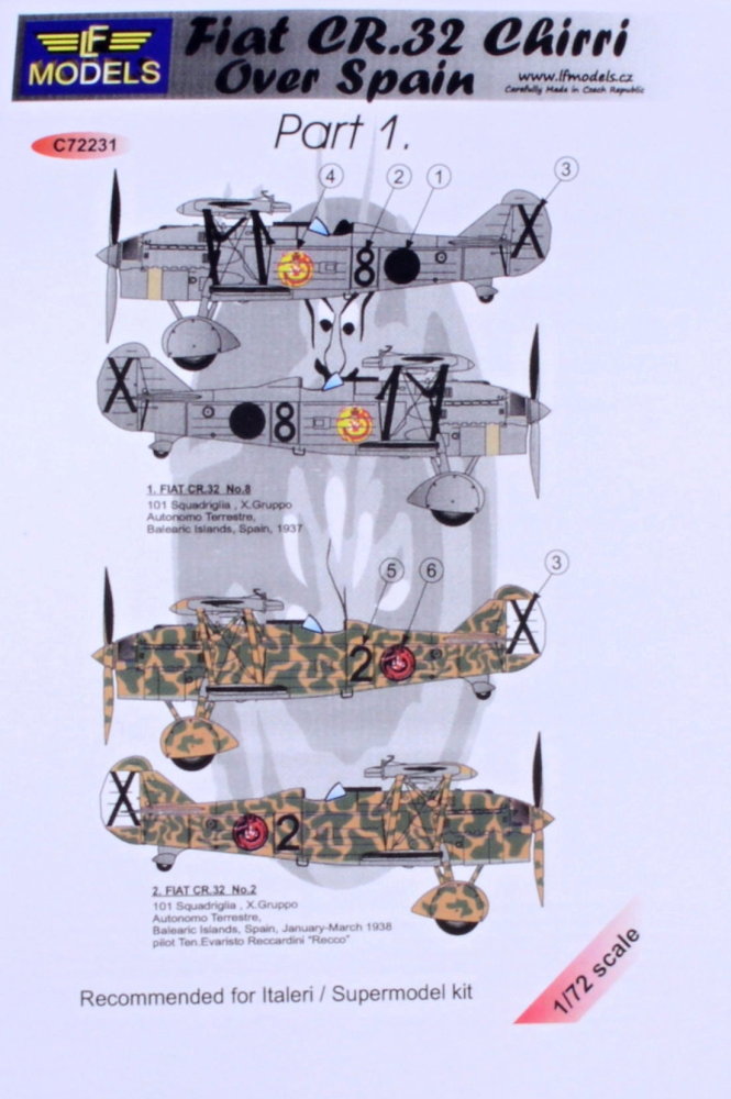 1/72 Decals Fiat CR.32 Chirri over Spain Pt.1