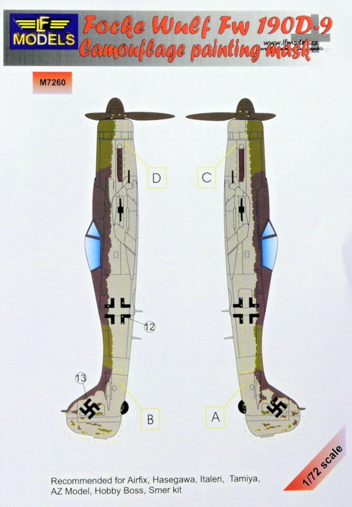 1/72 Mask Focke Wulf Fw 190D-9 Camouflage painting