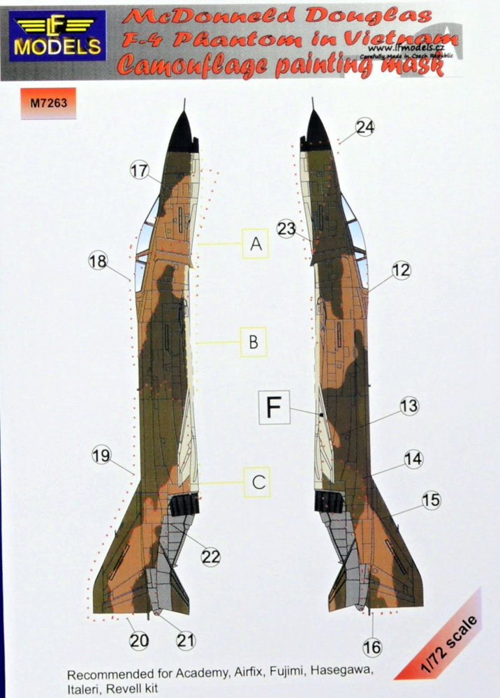 1/72 Mask F-4 Phantom in Vietnam Camoufl.painting