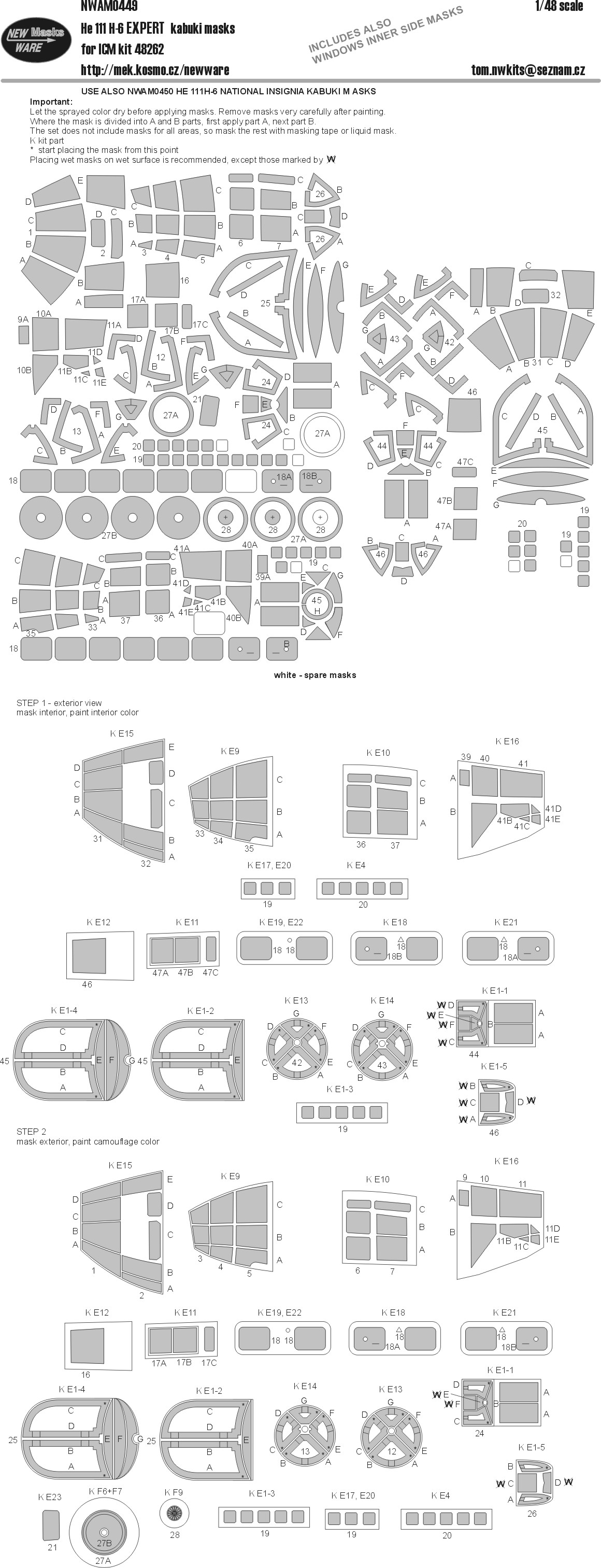 1/48 Mask He-111 H-6 EXPERT (ICM 48262)