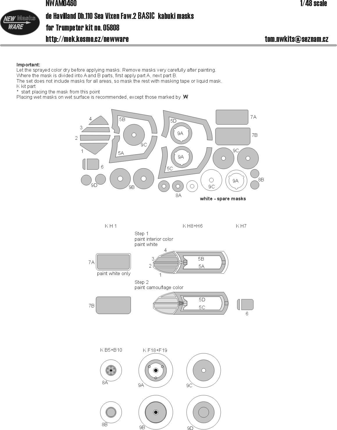 1/48 Mask DH.110 Sea Vixen Faw.2 BASIC (TRUMP)