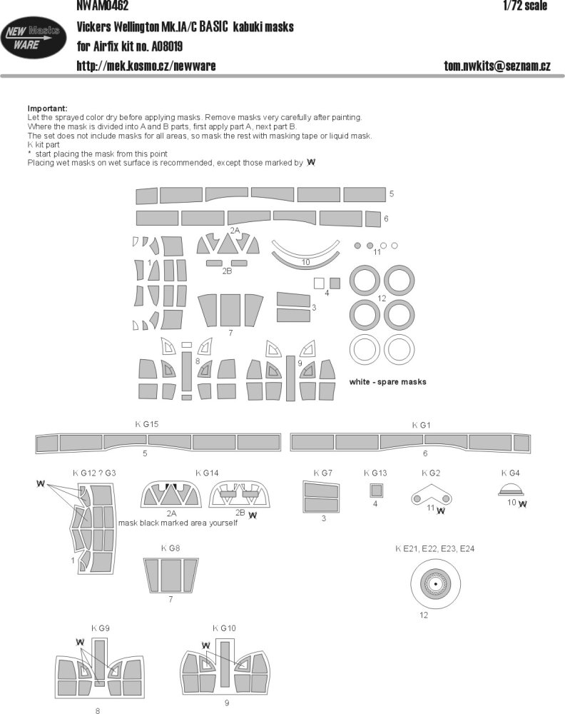 1/72 Mask V. Wellington Mk.IA/C BASIC (AIRFIX)