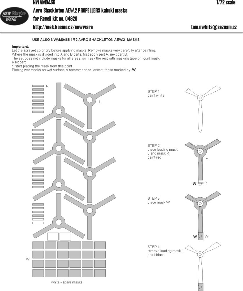 1/72 Mask Avro Shackleton AEW.2 Propellers (REV)