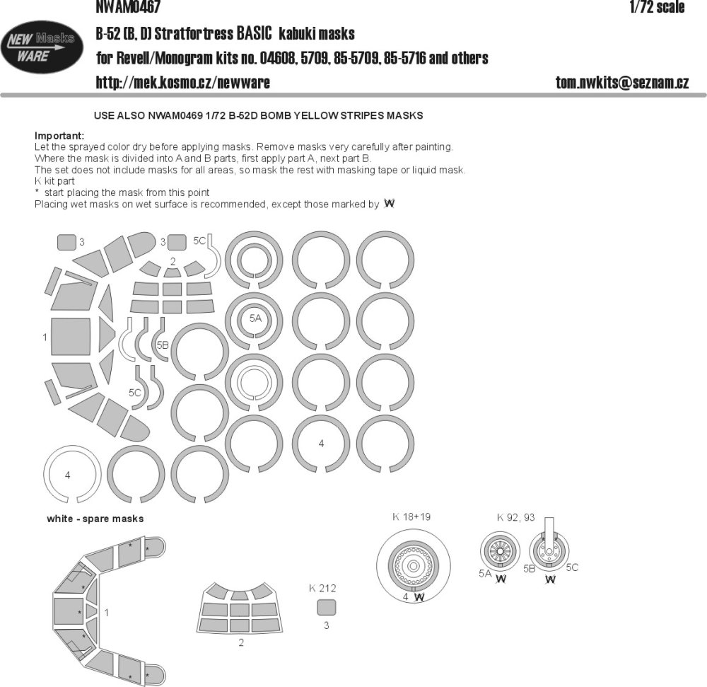 1/72 Mask B-52 B/D Stratofortress BASIC (REV/MONO)