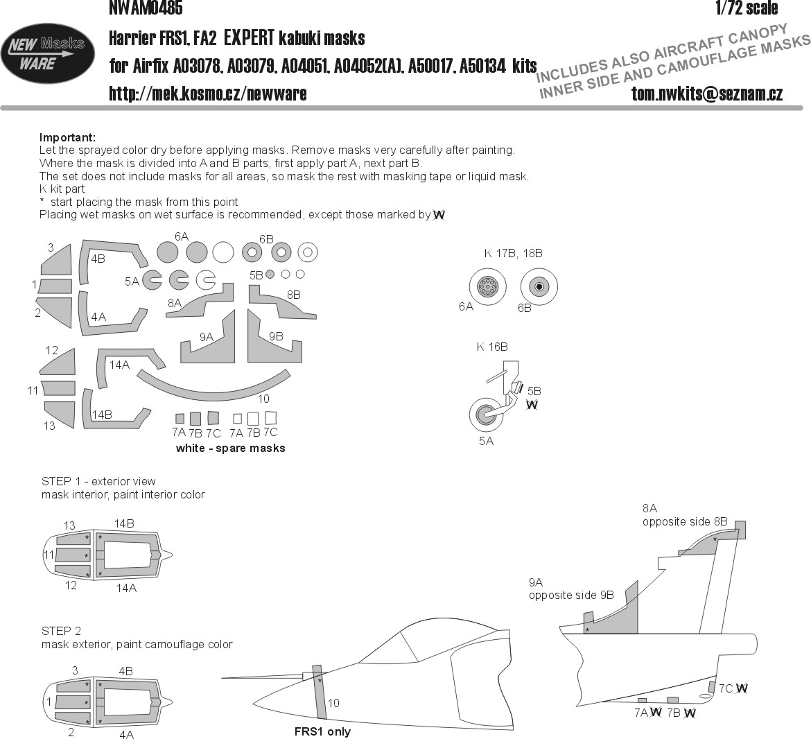 1/72 Mask Harrier FRS1/FA2 EXPERT (AIRFIX)