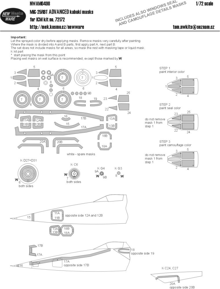 1/72 Mask MiG-25RBT ADVANCED (ICM 72172)