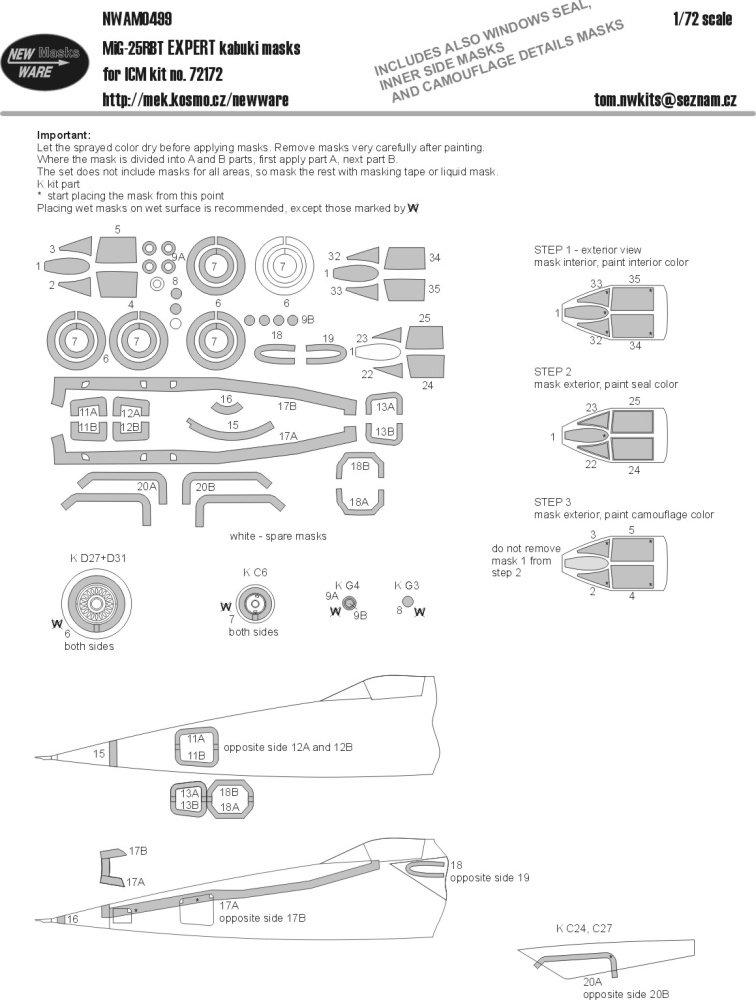 1/72 Mask MiG-25RBT EXPERT (ICM 72172)