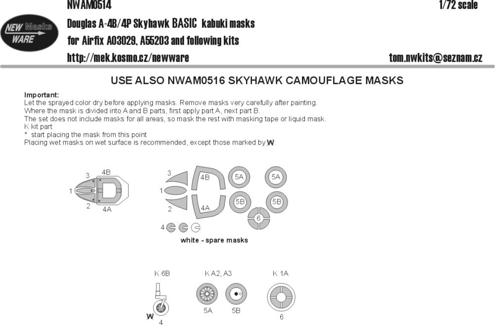 1/72 Mask Douglas A-4B/4P Skyhawk BASIC (AIRF)